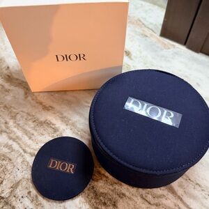 Dior Black Vanity & Pocket Mirror Set. NEW. Zipper & Hardware sealed. NIB GWP